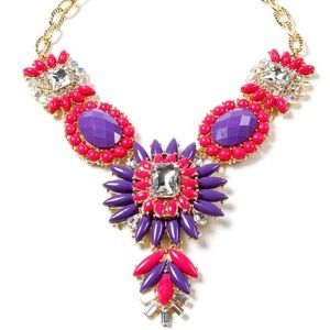 NWT Fuchsia & Purple Crystal Statement Necklace